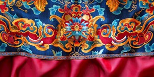 中式传统织锦花纹布料