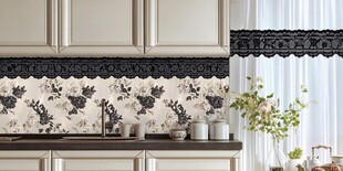 复古花纹厨房墙面装饰