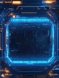 科技感炫酷蓝色电子边框