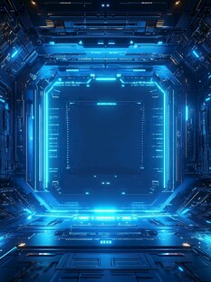 未来科技感的炫酷电子空间