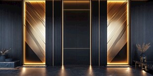 现代奢华风电梯厅室内设计