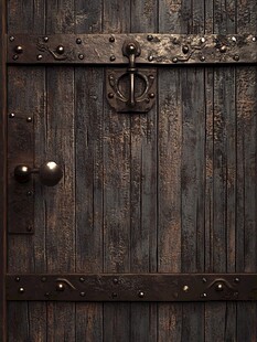 复古铁艺木门细节特写