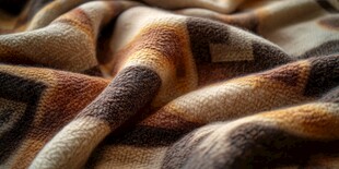 几何图案毛毯细节特写