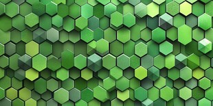 绿色六边形立体几何背景图