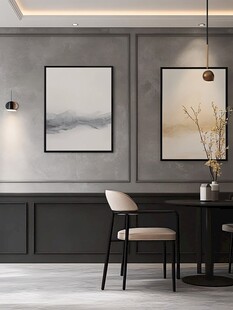 简约灰调墙面的雅致角落