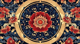 中式传统花卉纹样图案