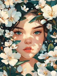 花丛中的梦幻少女