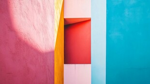 多彩墙面的视觉碰撞