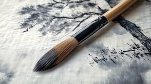 毛笔绘就水墨艺术之美