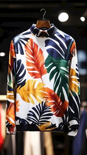 印花长袖衬衫 时尚吸睛