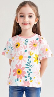 女童印花短袖T恤展示