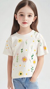 女童印花短袖T恤展示