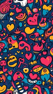 缤纷卡通涂鸦图案背景