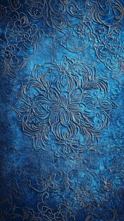 蓝色浮雕花纹艺术背景