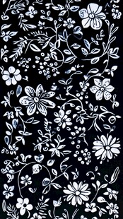 黑白花卉图案纹理背景