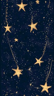 梦幻星空金色星星图案