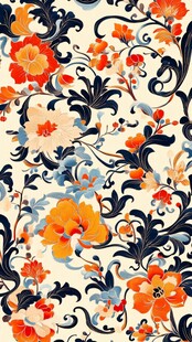 复古花卉图案的精美织物设计