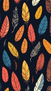 多彩羽毛图案背景纹理
