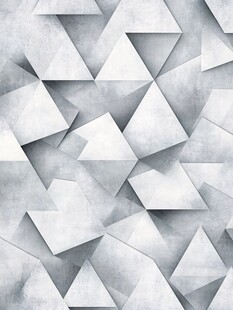 灰白几何三角立体图案背景