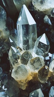 晶莹剔透的天然水晶簇