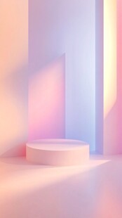 梦幻渐变光影展示台空间