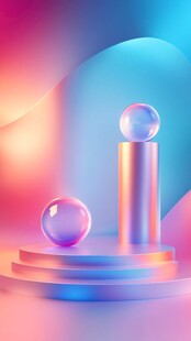 梦幻炫彩玻璃球展示台