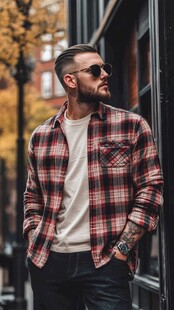 时尚型男街头休闲穿搭风采