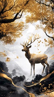 梦幻森林中的优雅神鹿