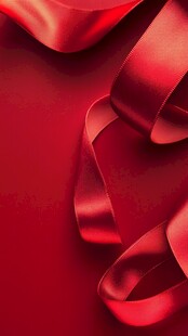红色绸带特写
