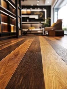 时尚客厅的精美木地板