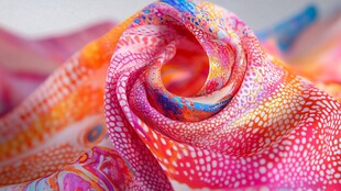 绚丽多彩印花丝绸面料