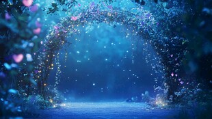 梦幻花拱下的神秘幽径