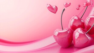 爱心樱桃营造浪漫氛围