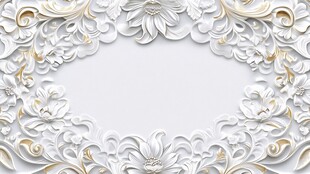 立体花卉边框装饰图案