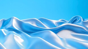 蓝色绸缎质感3D背景图