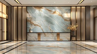 现代轻奢大理石大厅设计
