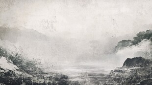 水墨山水间的朦胧景致