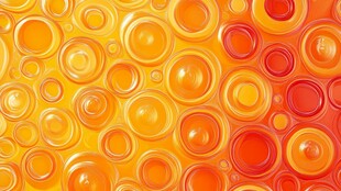 橙红色立体圆圈背景图案