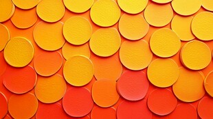 橙黄圆片拼接多彩图案