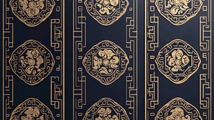 中式黑金传统花纹图案