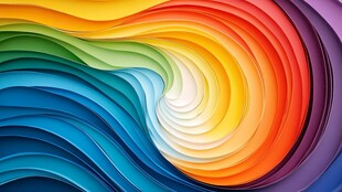 彩虹色波浪纹理图案