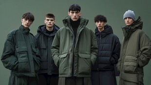 男士冬季时尚羽绒服穿搭展示