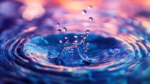 水滴落水面的梦幻瞬间