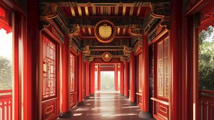 古典中式长廊尽显东方韵味