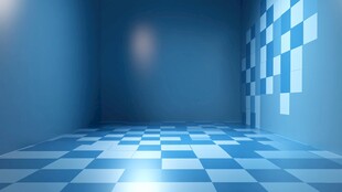 蓝色方格室内空间背景