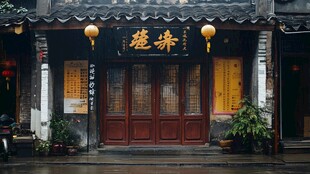 古街济世店铺古朴景致