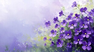 梦幻紫色花卉浪漫背景图