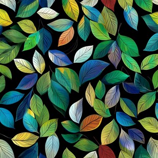 多彩树叶无缝图案背景