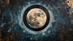 梦幻月球抽象背景图