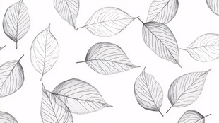 手绘简约叶片无缝背景图